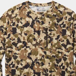Duck Camp Mens Small Bamboo Wetland, Lightweight, Long Sleeve, Crew, Camo, SPF